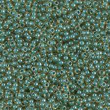 Turquoise Lined Topaz Luster Miyuki Seed Beads 11/0 (11-9374-TB)