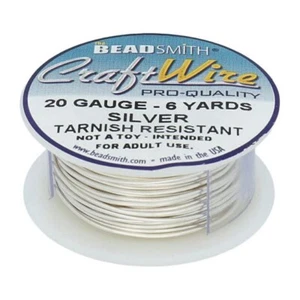 Wire, 6 Yard Spool Non Tarnish Silver 20 Gauge Round Wrapping Wire - Picture 1 of 1