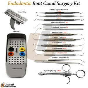Dental Root Canal Surgery Kit Endodontic Spreader Endo Box Restorative Excavator - Picture 1 of 15