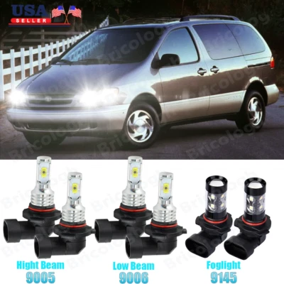 para Toyota Sienna 2006-2009 - 6x 9005 9006 Combo Faros LED Faros Antiniebla Foto 1 de 4