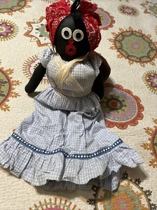 Antique Folk Art African American Cloth Doll Handmade Nice 22 inches - Picture 1 of 11