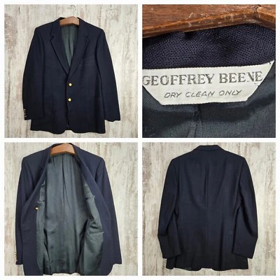 Abrigo Blazer Deportivo de Lana Vintage Geoffrey Beene Para Hombre Azul Dorado Botón Talla 40R Foto 1 de 4