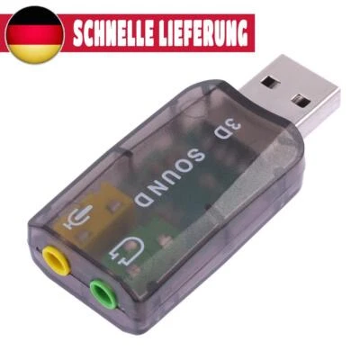 USB Sound Card 5.1 CH 3D Audio-Adapter für Desktop-Laptop-Notebook-Computer - Bild 1 von 4