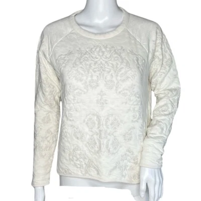 Moletom feminino Lou & cinza pequeno branco cinza estampa barroca grossa casual lounge - Imagem 1 de 4