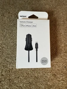 Verizon VPC24LGHT-M Apple iPhone Car Charger Vehicle 9ft Coiled Cable - Picture 1 of 4