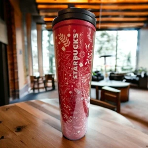 Bicchiere rosso natalizio Starbucks caldo/freddo - cervo volpe conigli agrifoglio 16 oz - Foto 1 di 10
