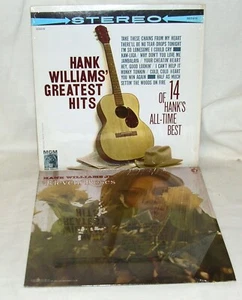 1970's Hank Williams Greatest Hits Album + Hank Williams Jr. LP Vinyl Records, - Imagen 1 de 3