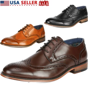 Men's Dress Shoes Brogues Derby Shoes Formal Wedding Oxford Shoes Casual Shoes - Picture 1 of 34