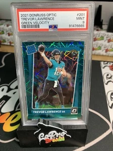 Trevor Lawrence 2021 Donruss Optic Green Velocity Rated Rookie PSA 9 #201 - Picture 1 of 3