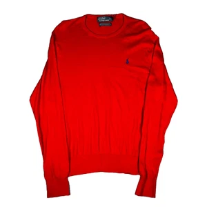 Maglione Polo Ralph Lauren Vintage Cotone Cashmere Uomo XL Rosso Preppy - Foto 1 di 9