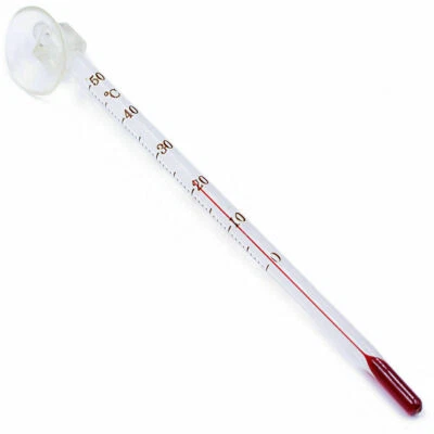 Glass Thermometer With Suction For Aquarium Fish Tank Terrarium Fridge Freezer - image 1 of 4