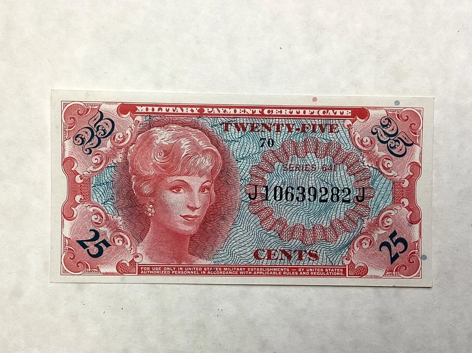 ~ 25  CENTS MPC MILITARY PAYMENT CERTIFICATE  641 - UNCIRCULATED UNC - Image 1 of 2