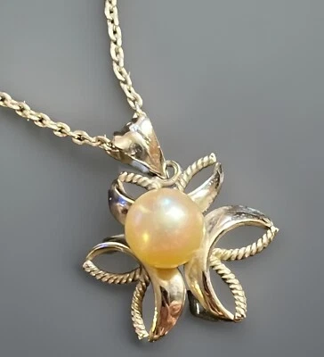 "Collar flor perlas 925 16""" Foto 1 de 4