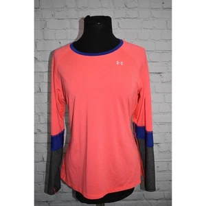 Camisa de gimnasio Under Armour para mujer talla grande ajustada rosa poliéster HeatGear - Imagen 1 de 8