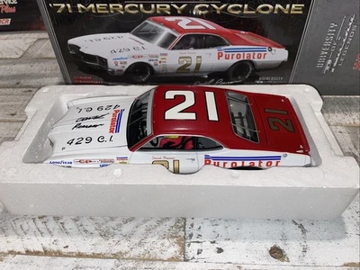 1:24 UNIVERSITY 1971 #21 PUROLATOR MERCURY CYCLONE DAVID PEARSON AUTOGRAPHED NIB - Image 1 of 4