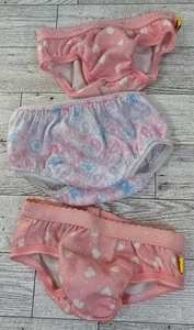 Build-A-Bear Workshop Underwear Panties Flower Hearts Pink Girl Undies - 3pc Lot - Picture 1 of 6
