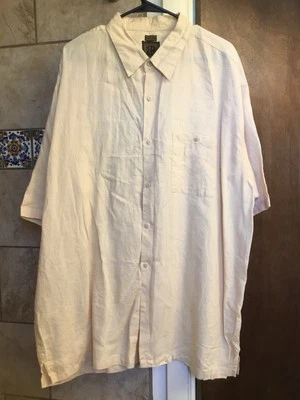Bruno Mens Button Up Shirt Size 2XLB~ Yellow Pure Linen Short Sleeve Casual - Image 1 of 3
