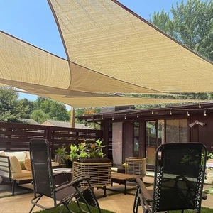 12' x 12' x 17' Right Triangle Sun Shade Sails Patio Sunshade Garden Canopy - Picture 1 of 6