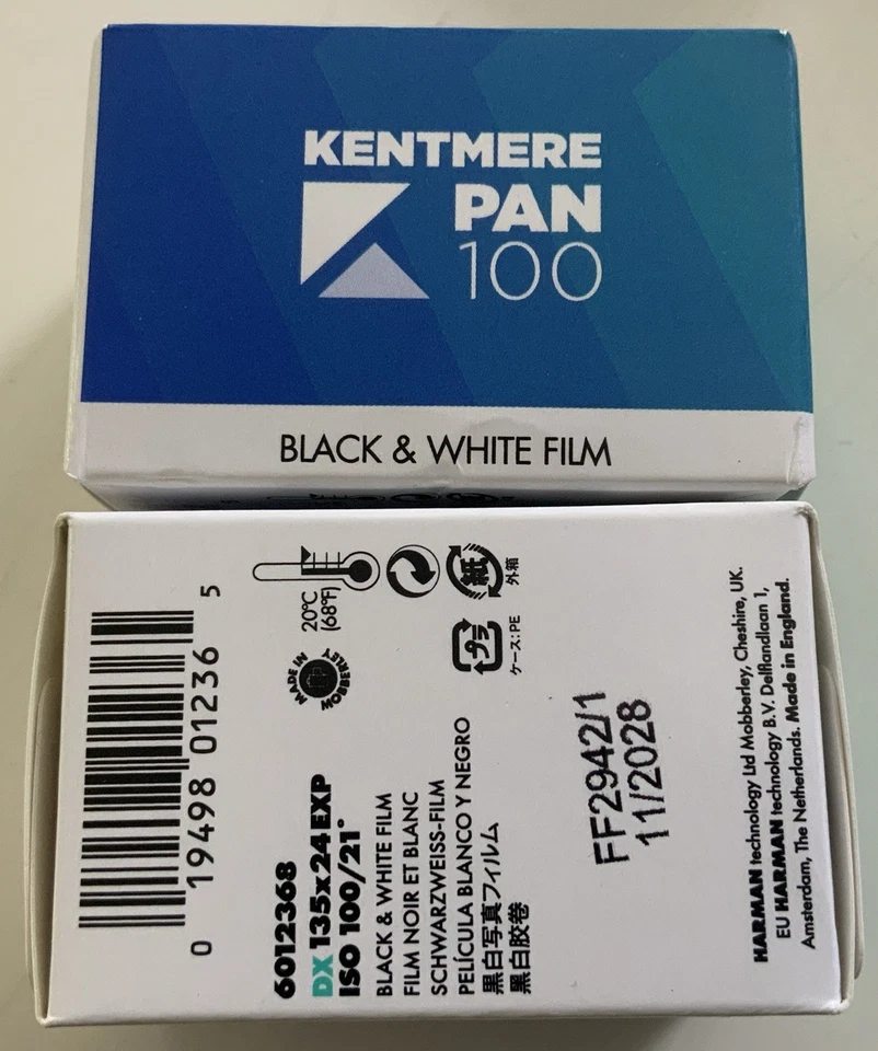 2 x KENTMERE PAN (от ILFORD) 100 35 мм 24exp черно-белая пленка камеры 1-го класса POST  - Изображение 1 из 1