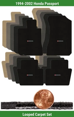 Juego de alfombrillas clásicas personalizadas para Honda Passport '94-02 con logotipo (4 piezas) #RM6 Foto 1 de 4