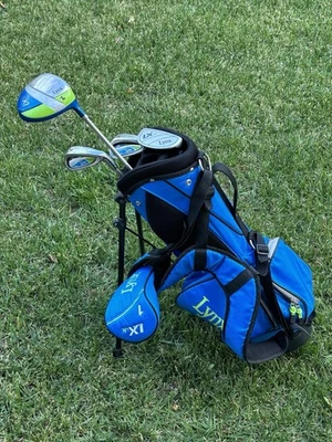 Lynx LX Jr Blue Kids Junior 4 Pc Golf Club Set Youth Right Handed w/ Stand Bag - Image 1 of 4