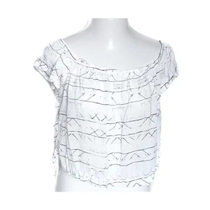 Cloth & Stone Purple White Tie-Dye Short Cap Sleeve Flowy Blouse Top L - Picture 1 of 8