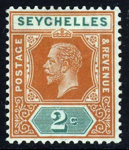 SEYCHELLES King George V 1912 2c. Chestnut & Green SG 71 MINT - Picture 1 of 2