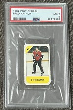 1982 Post Cereal 🏒 FRED ARTHUR 🏒Philadelphia Flyers🏒 PSA 9 Mint 🏒 FREE SHIP