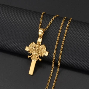 Polen Adler und Kreuz Anhänger Halskette Polska Polen Schmuck - Bild 1 von 8