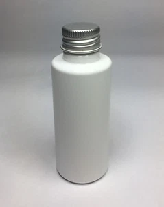 50ml PET Plastic White Cylindrical Bottles & Aluminium Screw On Cap ANY AMOUNT - Picture 1 of 1