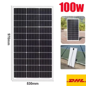 Pannello Solare 200W 150W 140W 120W 110W 100W 80W 12V Flessibile in Vetro Rigido - Foto 1 di 22