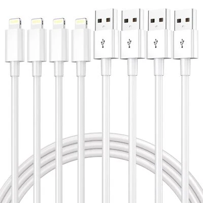4-PACK USB Data Fast Charger Cable Cord For Apple iPhone 5 6 7 8 X 11 12 13 MAX - Image 1 of 4