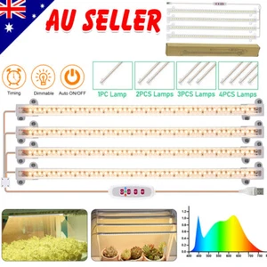 1/2/4 Head LED Grow Light Tube Strip Full Spectrum Plant Flower Veg Growing Lamp - Picture 1 of 12
