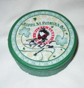 WILKES BARRE SCRANTON PENGUINS AHL PUCK ST PATRICKS DAY GREEN AUTOGRAPHED - Picture 1 of 2