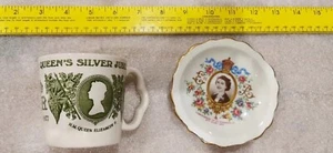 Taza Jubileo Plata 1977 Plato Reina Isabel II Coronación 2 de Junio 1953 - Imagen 1 de 9