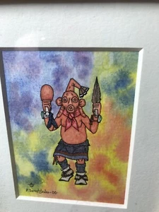 Original Hopi Drawing Watercolor Pete  Sumatzkuku 10” X 8” Excellent Pro Framed - Picture 1 of 6