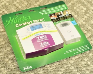 Hunter 44668 Indigo Comfort Saver 7-Day Room Control Thermostat, White - SEALED - Picture 1 of 8