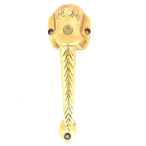 Set of 2 Antique Brass Elephant  Door Pull Handle Vintage Style Cover