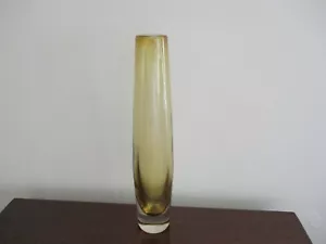 Vintage Murano Amber Art Glass Vase - Picture 1 of 3