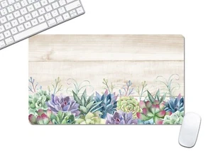 Large Succulent Desk Mat, Beige Gaming Mouse Pad Multiple Sizes - DMAT47 - Picture 1 of 3