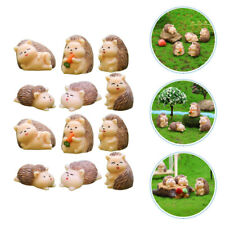  12 Pcs Mini Simulation Hedgehog Ornament Miniatures for Crafts Animal Decor