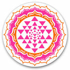 2 x autocollants vinyle 10 cm - Mandala coloré design rose indien cadeau cool #10309