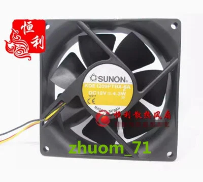 1PC SUNON KDE1209PTBX-6A 9CM 12V 4.3W Double ball three wire cooling fan - Image 1 of 2