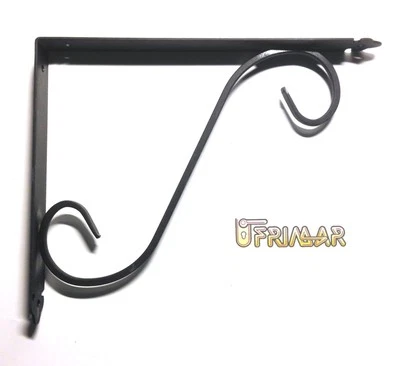 REGGIMENSOLA FERRO BATTUTO cm.24x19 TIPO PESANTE VERNICIATO NERO GRAFITE LUCIDO  - Immagine 1 di 2