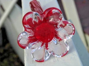 Collect. Vtg. Glass Vase Red Twisted Tall Bud Lily Home Bird 12 1/2" Tall Retro - Picture 1 of 6
