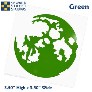 Green Full Moon Vinyl Decal, Luna Window Sticker #1328-GN - Picture 1 of 5