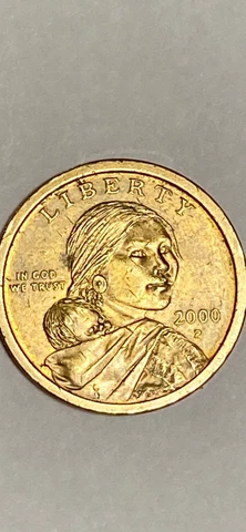 RARE NO EDGE WRITING 2000 P SACAGAWEA ONE DOLLAR COIN US LIBERTY GOLD COLOR Cover