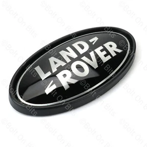 LandRover badge Black & Silver/Alloy Defender/Range Rover FLAT SURFACE type - Picture 1 of 5