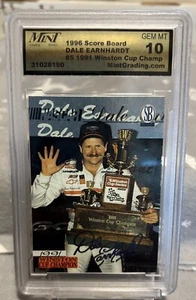 1996 NASCAR SCORE BOARD DALE EARNHARDT #5 1991 WINSTON CUP CHAMP GEM MINT 10 - Picture 1 of 2