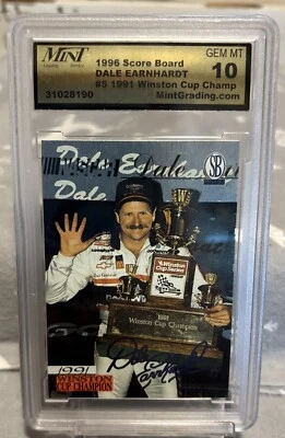 1996 NASCAR SCORE BOARD DALE EARNHARDT #5 1991 WINSTON CUP CHAMP GEM MINT 10 - Image 1 of 2